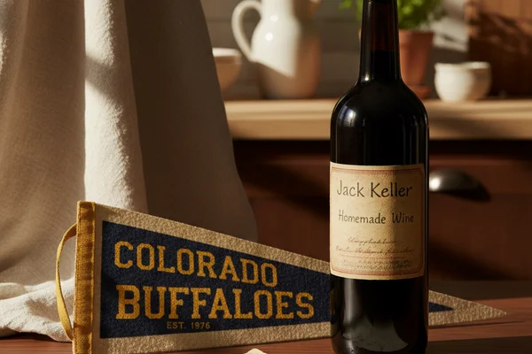 Vintage winemaking books and handwritten notes spread on a walnut surface in warm natural light